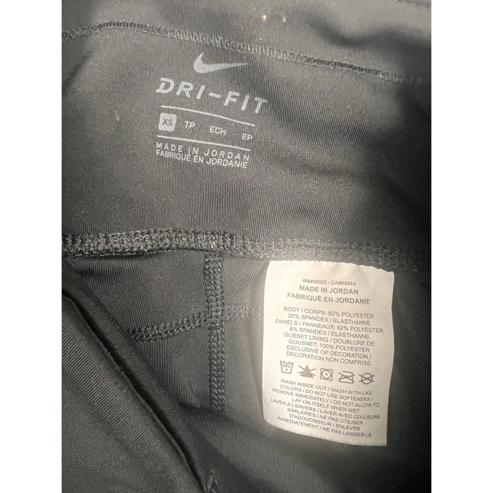 Nike Dri-FIT Running Leggings XS Black Mesh‎ Panels Pocket
